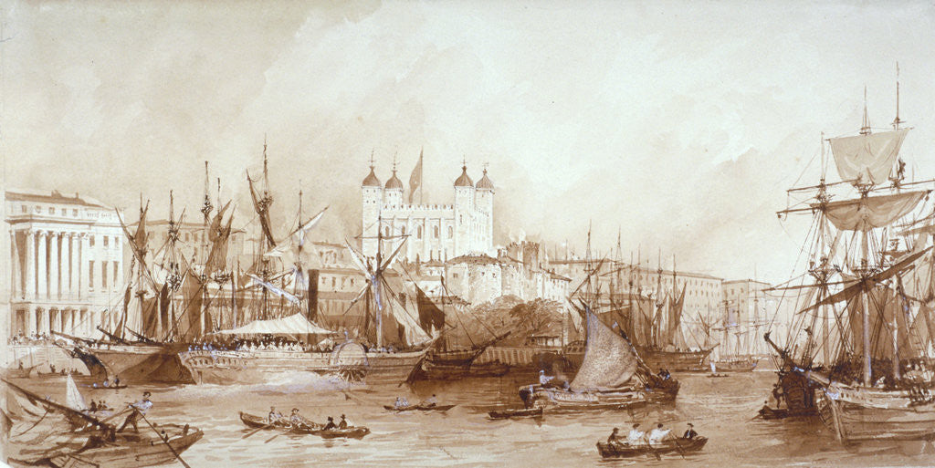 Detail of Tower of London, Stepney, London by William Parrott