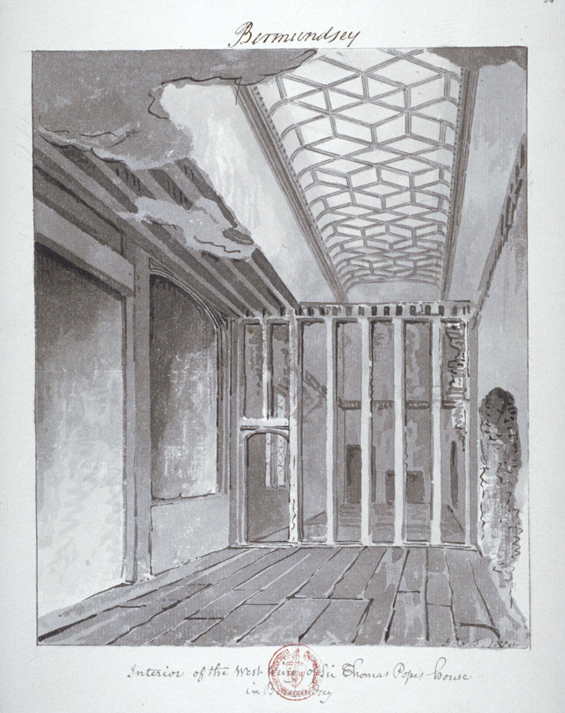 Detail of Interior of the west wing of Sir Thomas Pope's House in Bermondsey by John Chessell Buckler