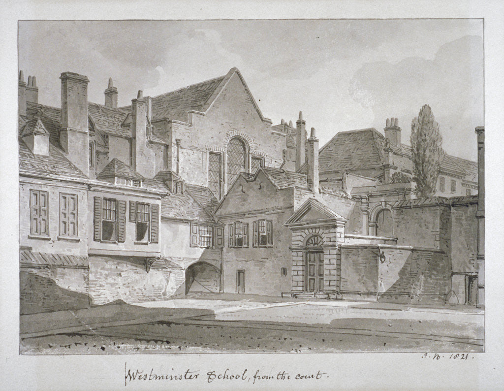 Detail of View of Westminster School in Little Dean's Yard, Westminster, London by John Chessell Buckler