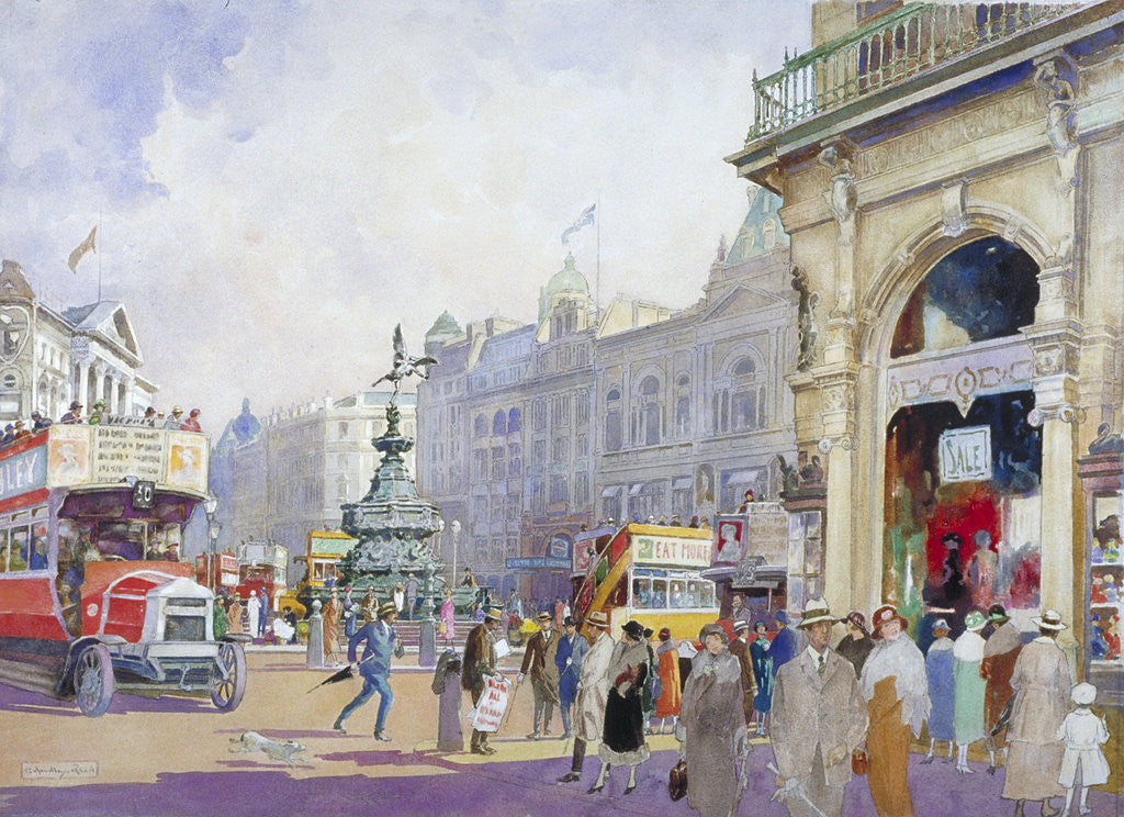 Detail of Piccadilly Circus by Edward Harry Handley-Read