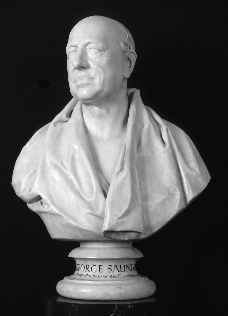 Detail of Bust of George Saunders, British architect by Francis Legatt Chantrey