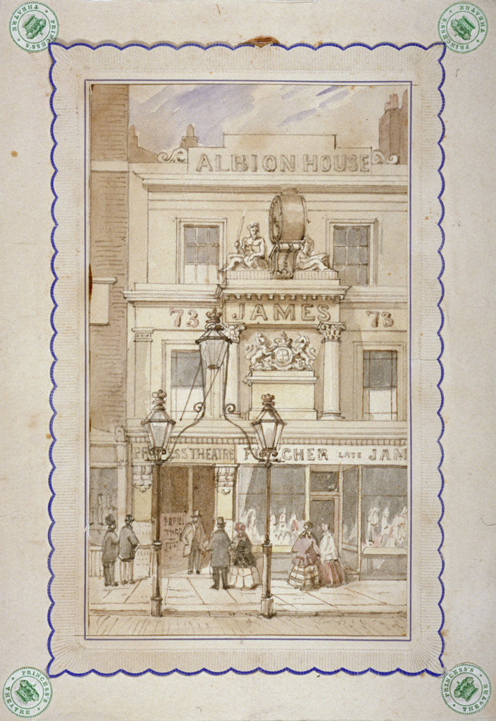 Detail of Albion House and the entrance to the Princess's Theatre, Oxford Street, Westminster, London by James Findlay