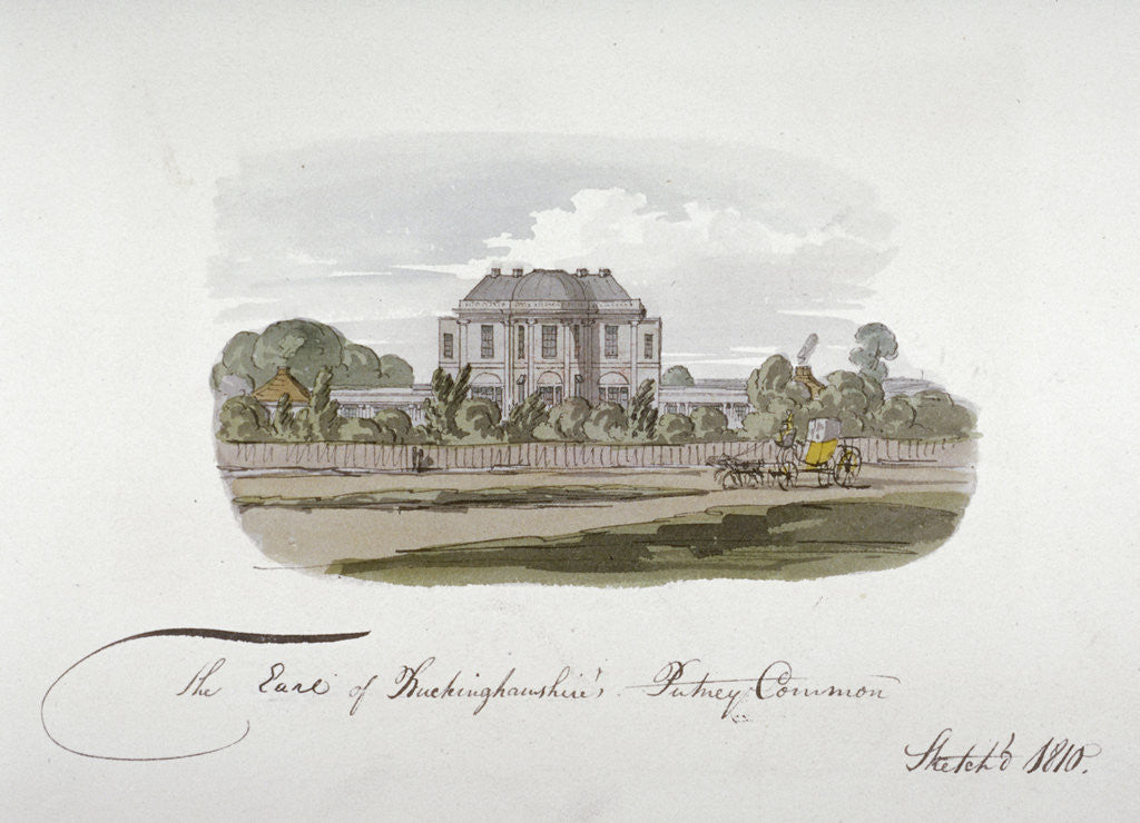 Detail of View of the Earl of Buckinghamshire's mansion at Putney Common, London by Anonymous
