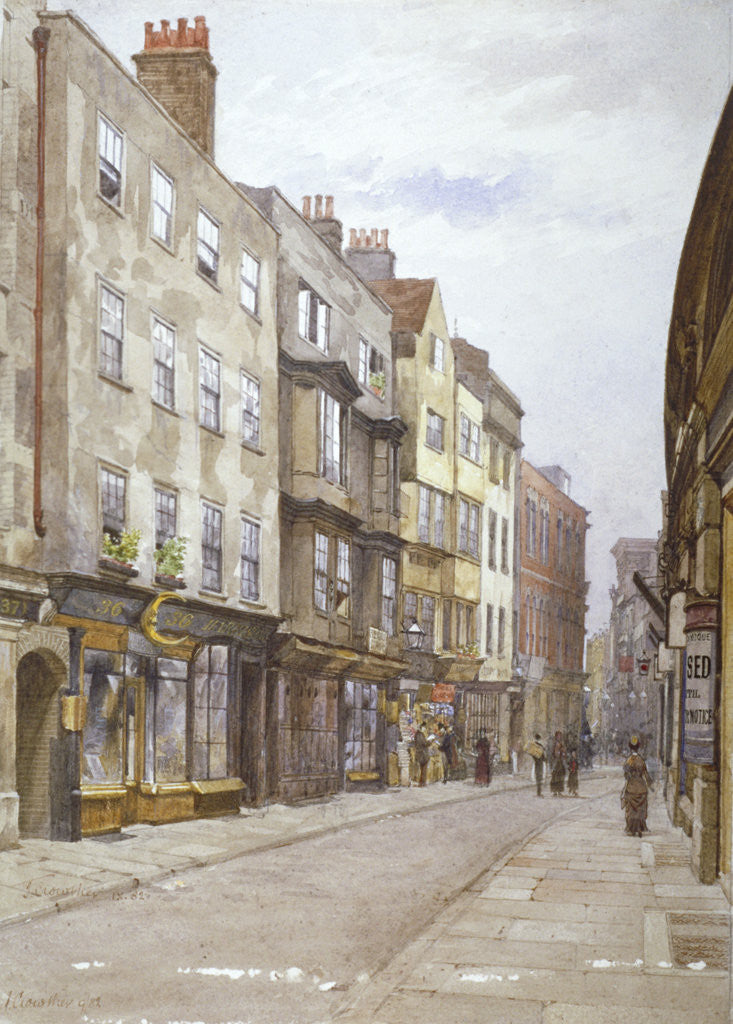 Detail of View of Hollywell Street looking west, Westminster, London by John Crowther