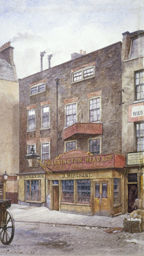 Detail of View of the Old Black Jack Inn, Portsmouth Street, Westminster, London by John Crowther