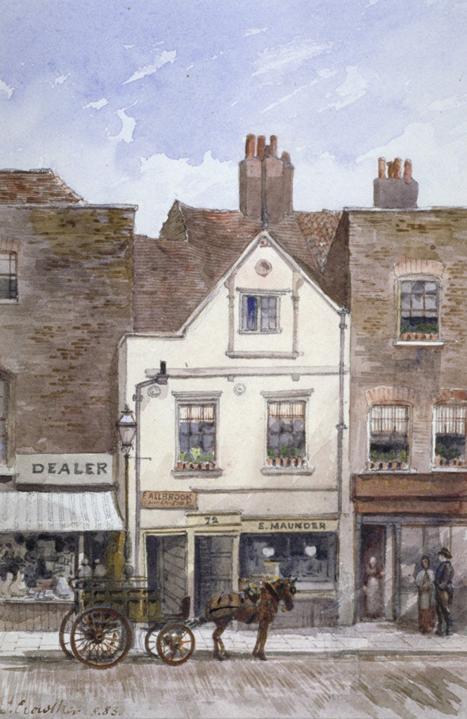 Detail of View of no 72 Cheyne Walk, Chelsea, London by John Crowther