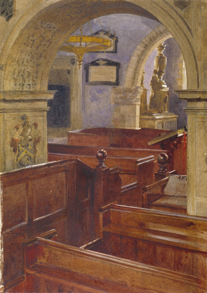 Detail of Interior view of All Saints Church, Chelsea, London by John Crowther