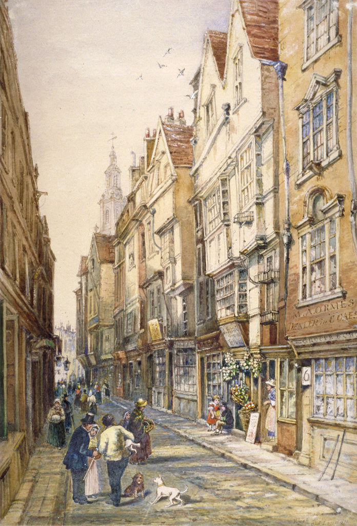 Detail of Buildings in Wych Street, including the Rising Sun Tavern, Westminster, London by S Read
