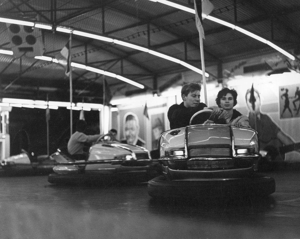 Detail of Couple on dodgems, c1960 by Tony Boxall