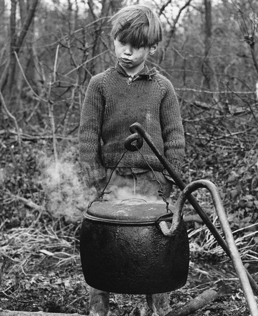 Detail of Gypsy boy with cauldron, 1960s by Tony Boxall