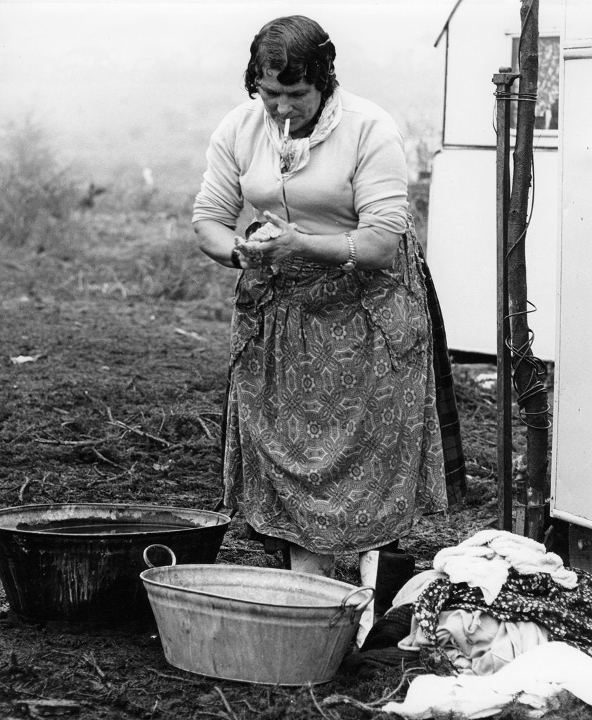 Detail of Gypsy woman washing clothes, 1960s by Tony Boxall