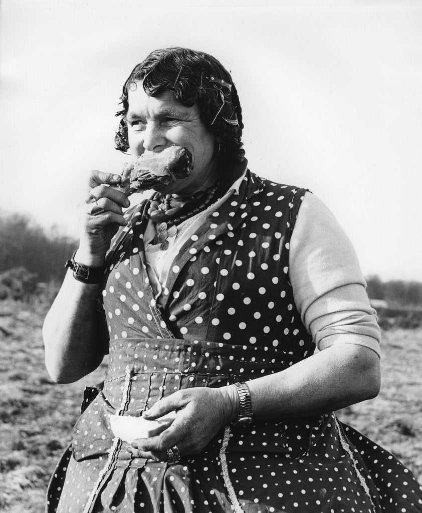 Detail of Gypsy woman eating, 1960s by Tony Boxall