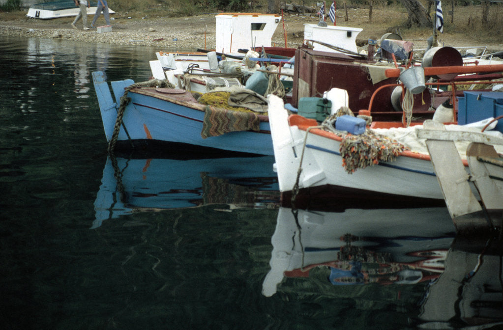 Detail of Harbour, Meganisi, near Levkas, Greece by Tony Boxall