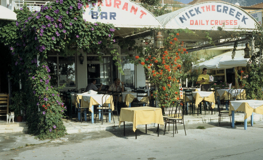 Detail of Taverna, Nidri, Levkas, Greece by Tony Boxall
