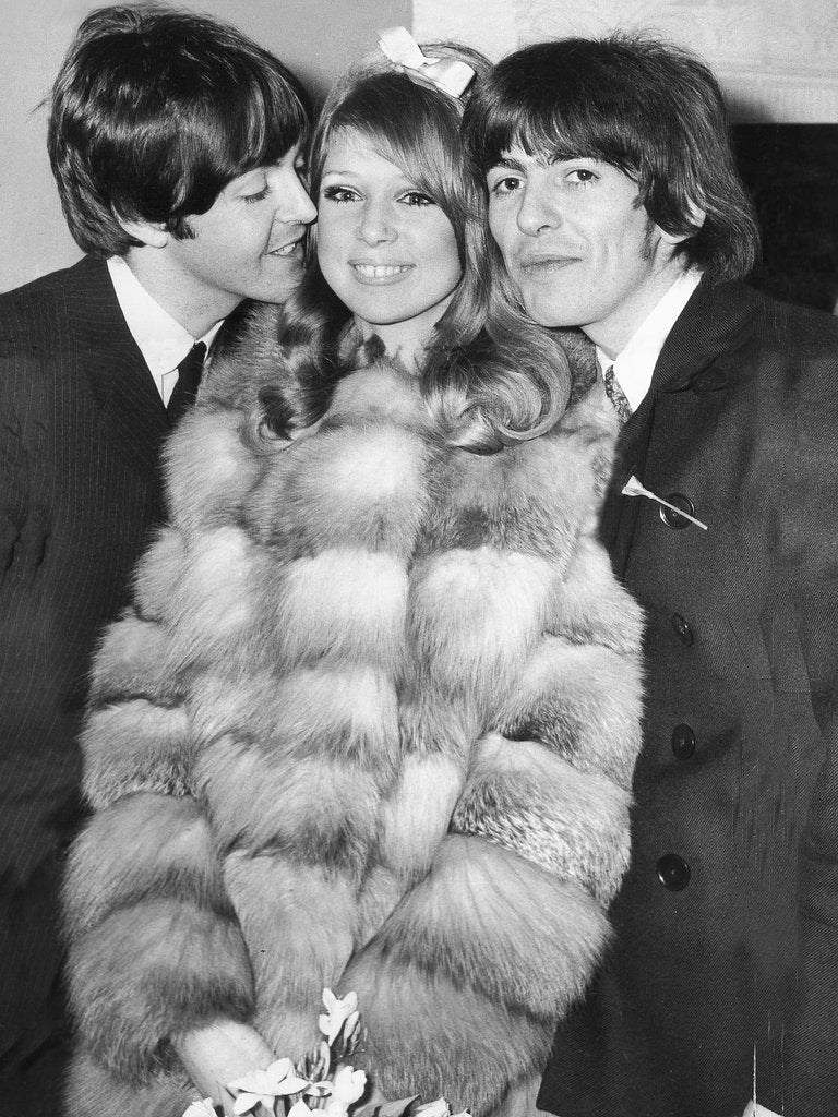 Detail of George Harrison and Pattie Boyd's wedding with Paul McCartney by Associated Newspapers