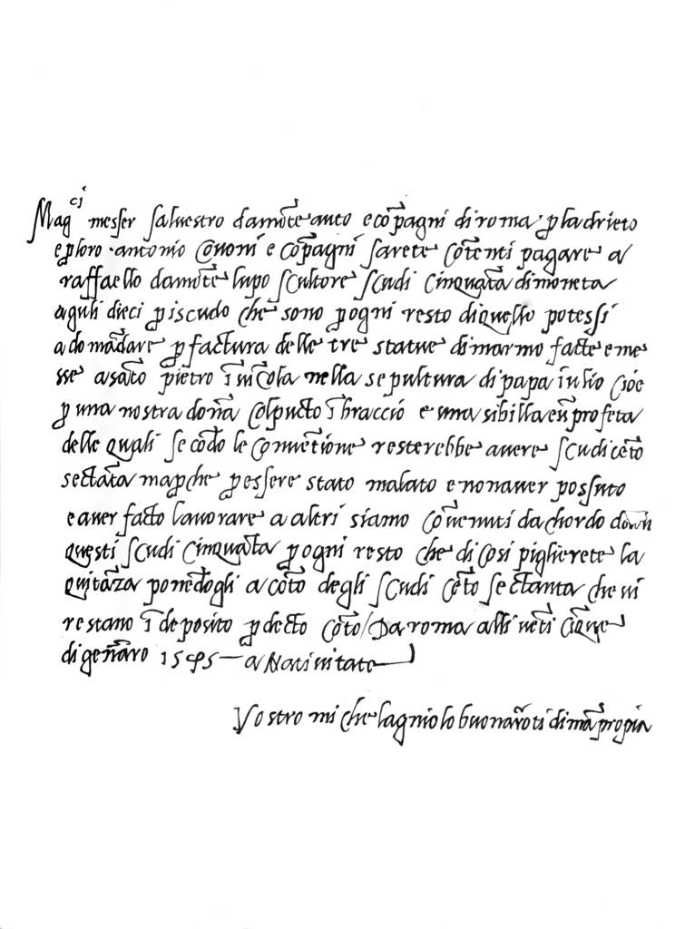 Detail of Letter by Michelangelo Buonarroti by Frederick George Netherclift