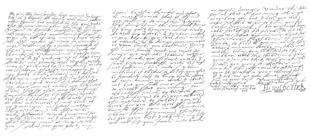 Detail of Letter by Elizabeth I, Queen of England, to James VI of Scotland by Frederick George Netherclift