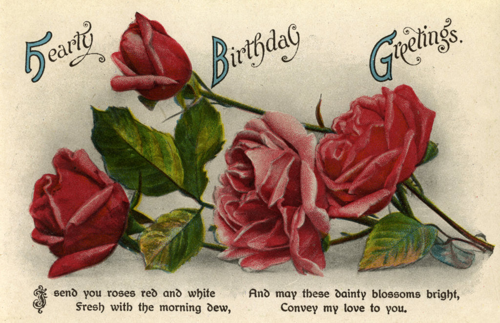 Detail of Birthday card by Anonymous