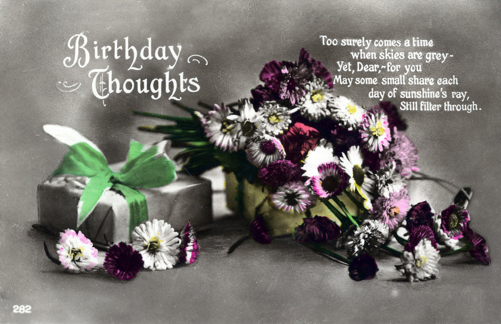 Detail of Birthday card by Anonymous