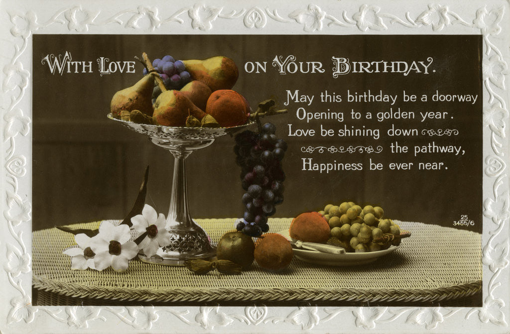 Detail of Birthday card by Anonymous