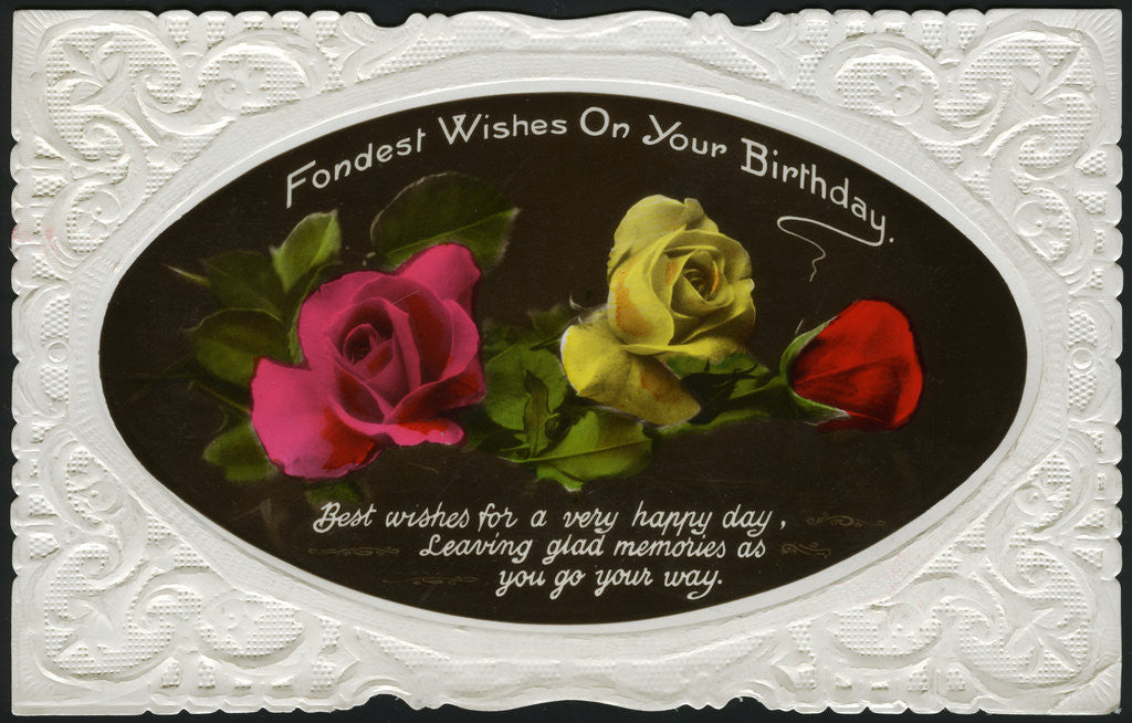 Detail of Birthday card by Anonymous