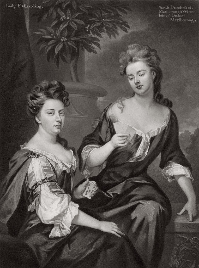 Detail of Sarah, Duchess of Marlborough, and Lady Fitzharding by Anonymous