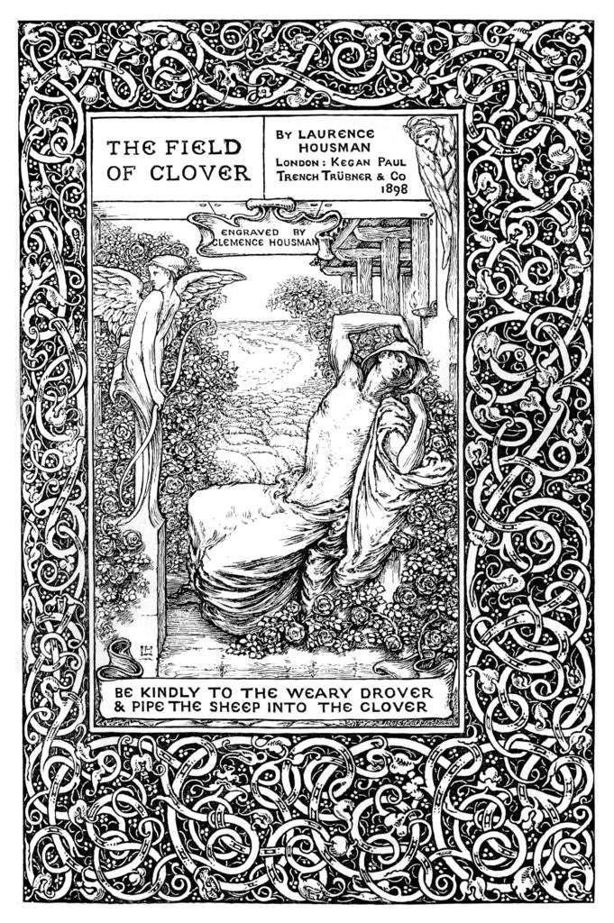 Detail of Title page to The Field of Clover by Clemence Housman