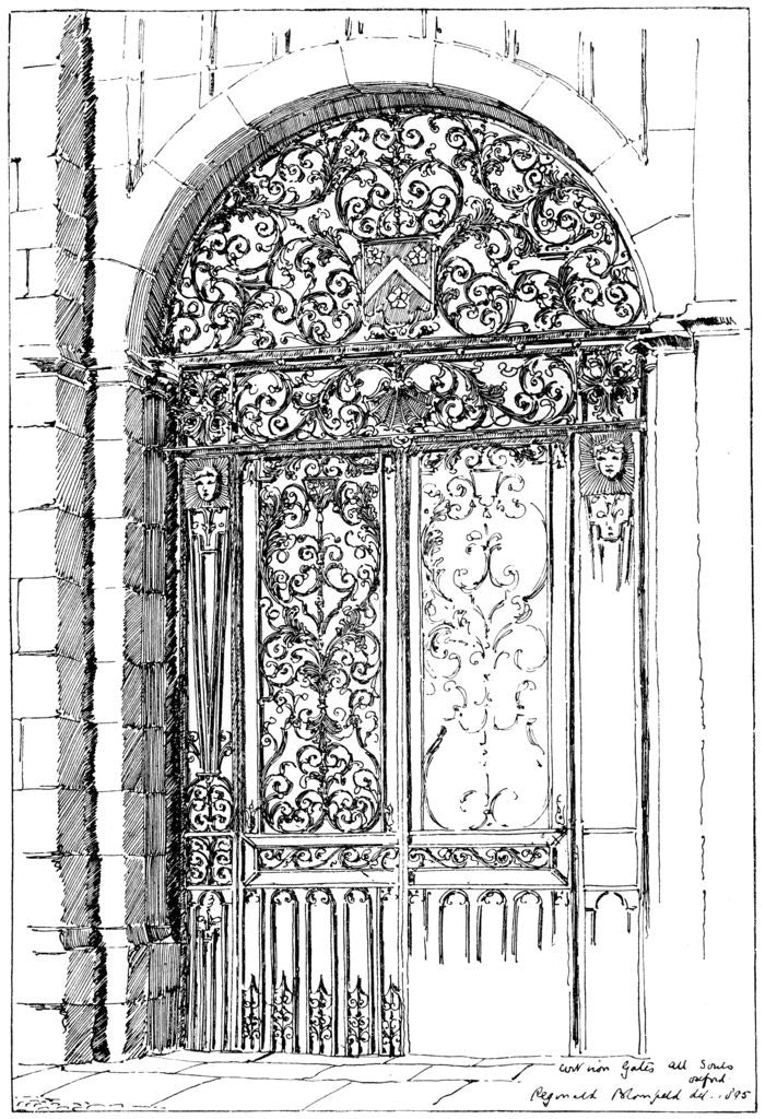 Detail of Iron Gates All Souls, Oxford by Anonymous