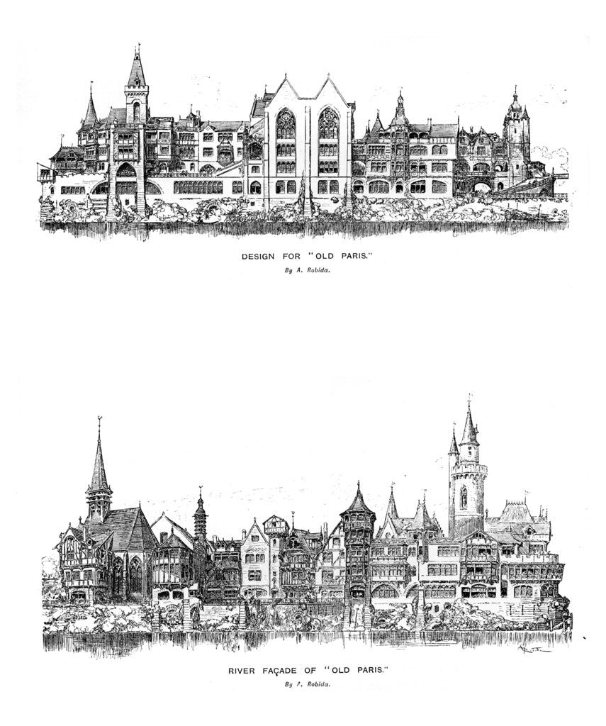 Detail of River facade and design for Old Paris by Anonymous