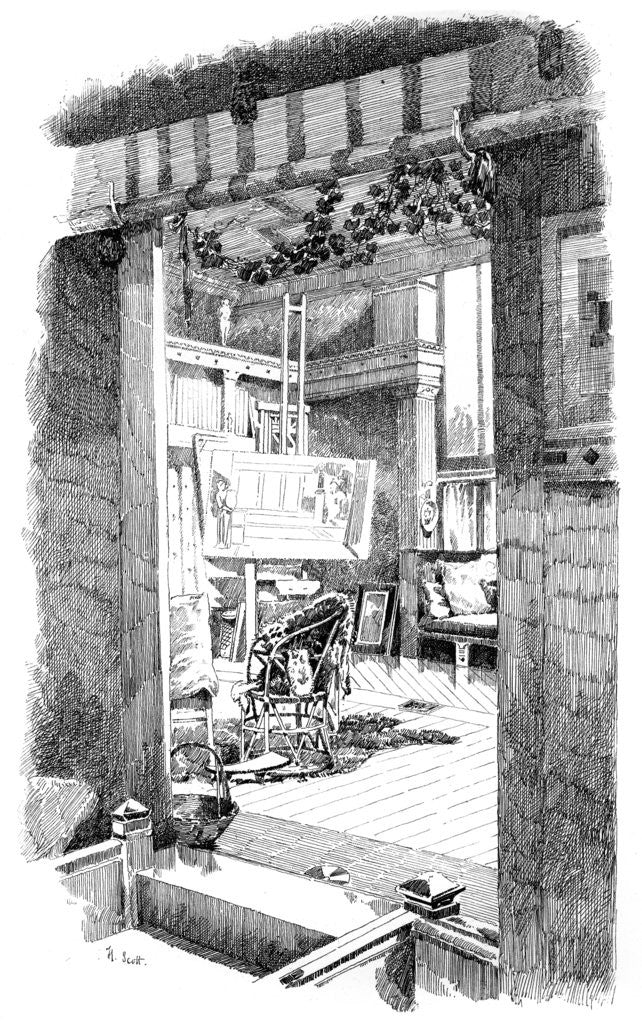 Detail of The studio of Lawrence Alma-Tadema by H Scott