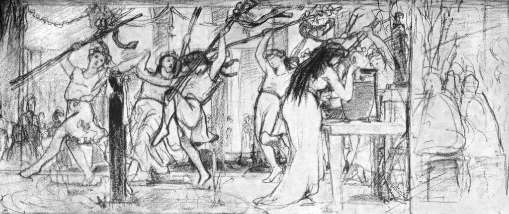 Detail of First sketch of 'The Vintage Festival', c1871 (c1880-1882) by Anonymous