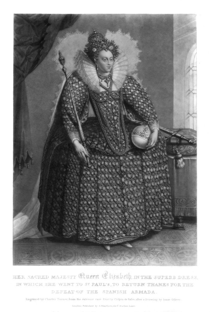 Detail of Queen Elizabeth I by Charles Turner