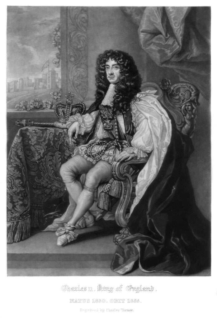 Detail of Charles II, King of England by Charles Turner