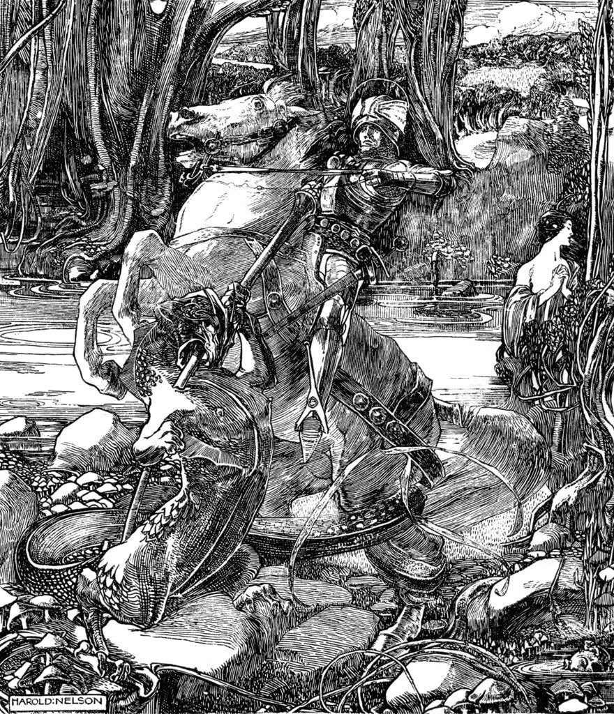 Detail of St George and the Dragon by Anonymous