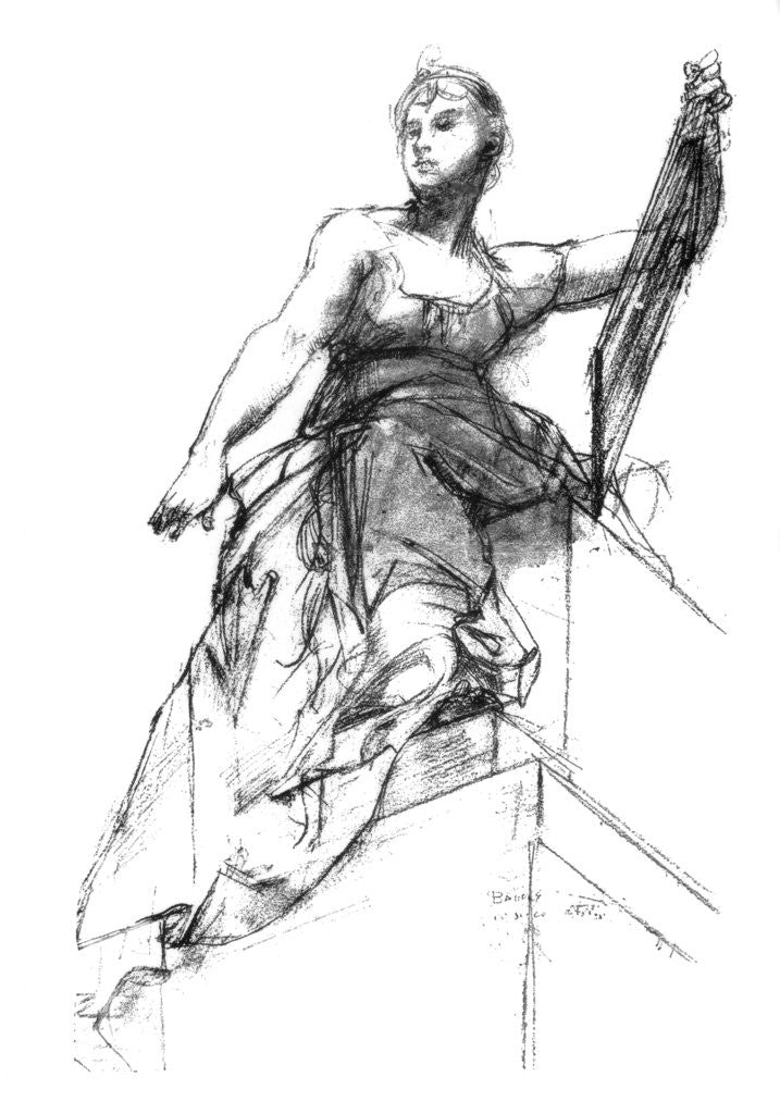 Detail of Decorative study for 'The Apotheosis of the Law' by Anonymous