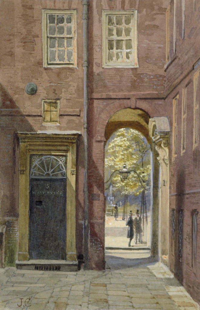 Detail of View of Elm Court, Inner Temple looking towards Middle Temple, London by John Crowther