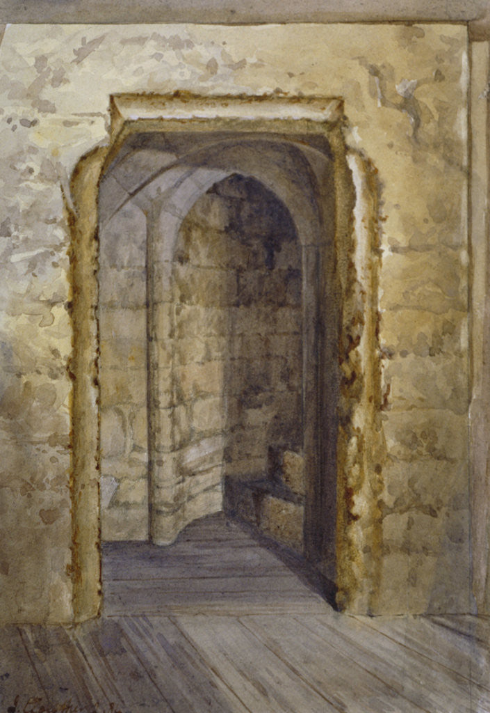 Detail of Interior of the Bloody Tower in the Tower of London by John Crowther