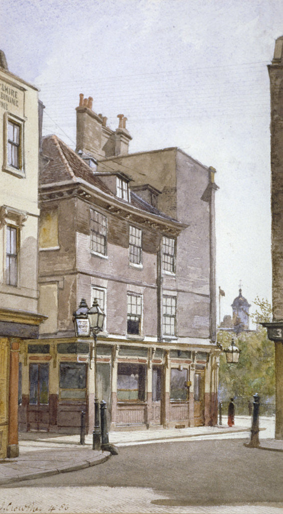 Detail of View of the Crooked Billet Inn, King Street, Stepney, London by John Crowther