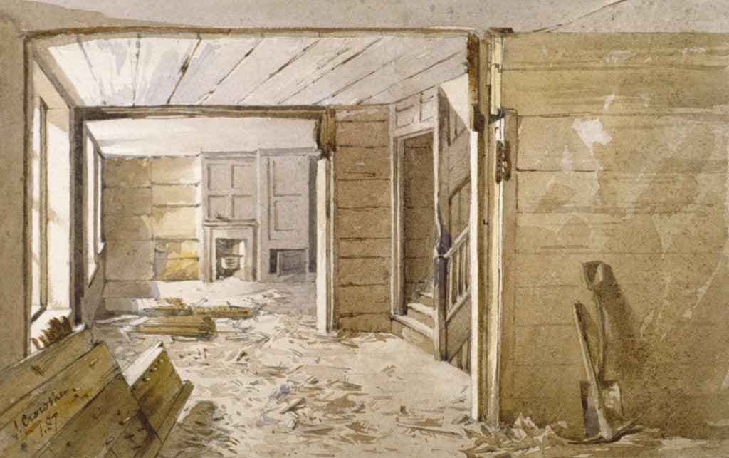 Detail of Interior of the room next to the White Lyon Prison, Borough High Street, Southwark, London by John Crowther