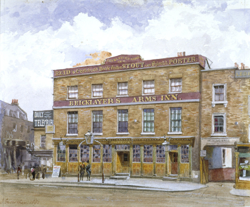 Detail of The Bricklayers' Arms Inn, Old Kent Road, Southwark, London by John Crowther