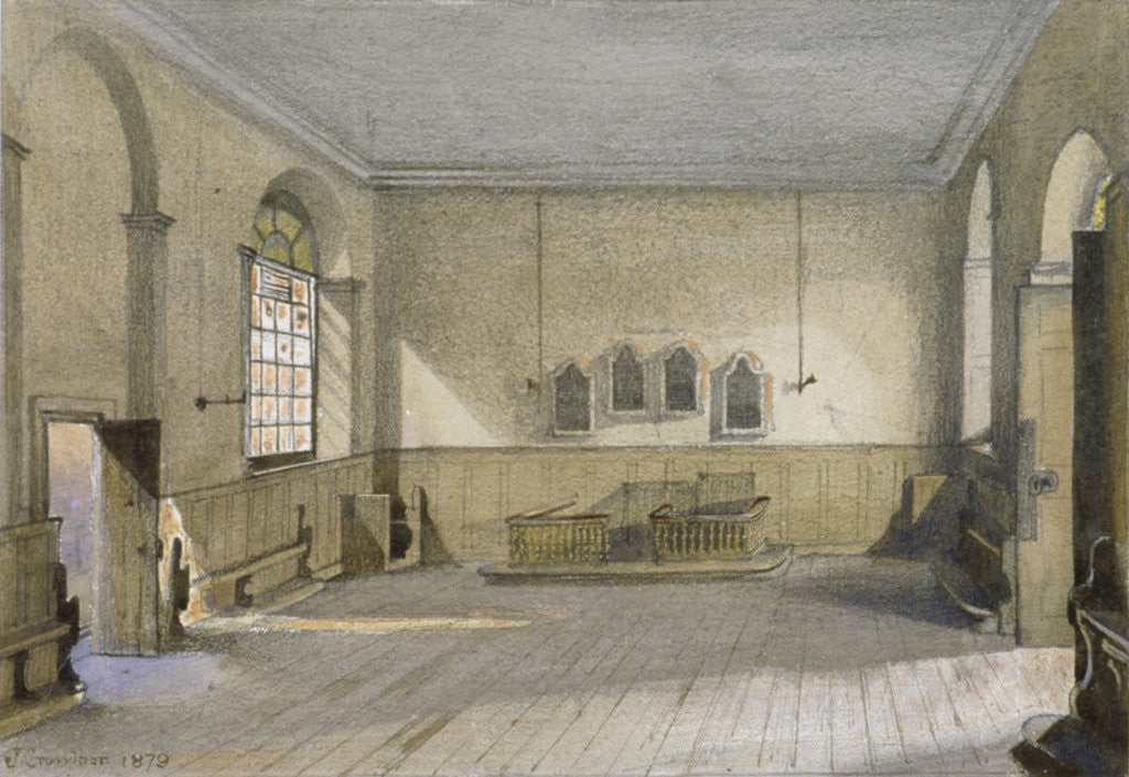 Detail of The chapel in Queen's Bench Prison, Borough High Street, Southwark, London by John Crowther
