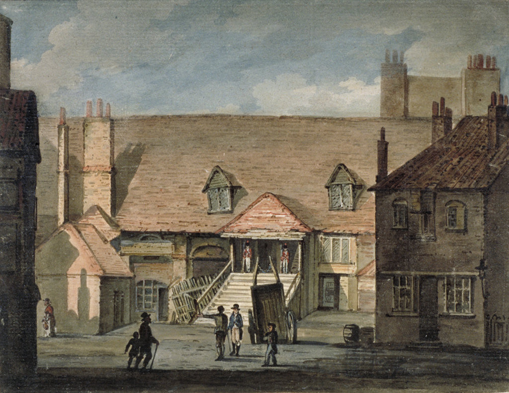 Detail of View of barracks in Scotland Yard, Whitehall, Westminster, London by Anonymous