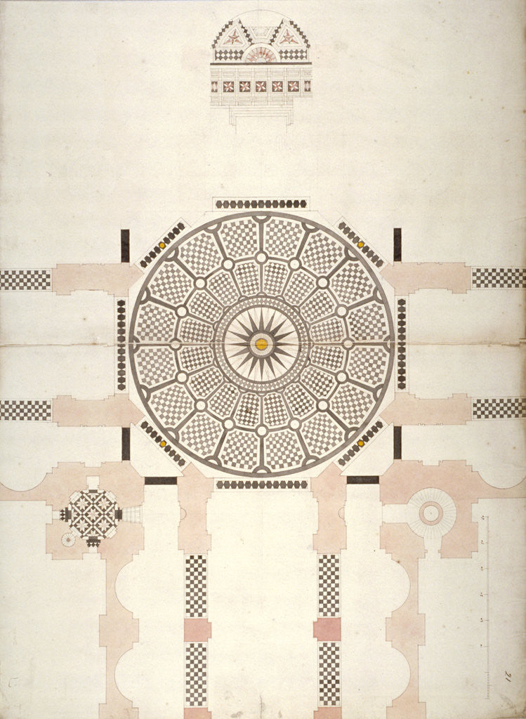 Detail of Pavement under the cupola of St Paul's Cathedral, London by Anonymous