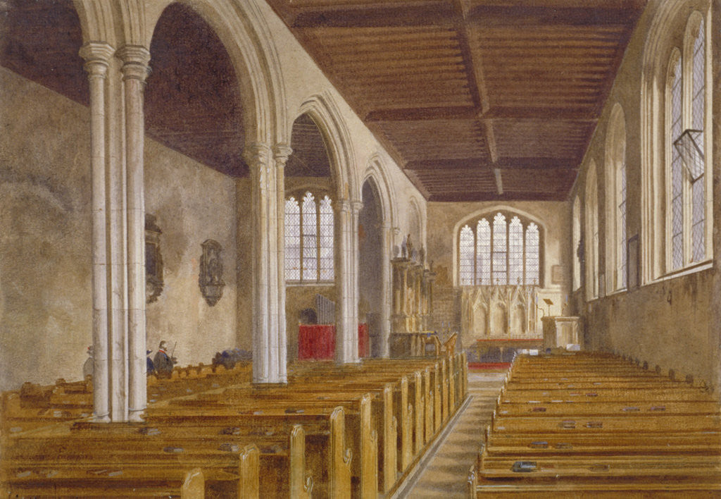 Detail of Interior view of the Chapel of St Peter ad Vincula, Tower of London, Stepney, London by John Crowther