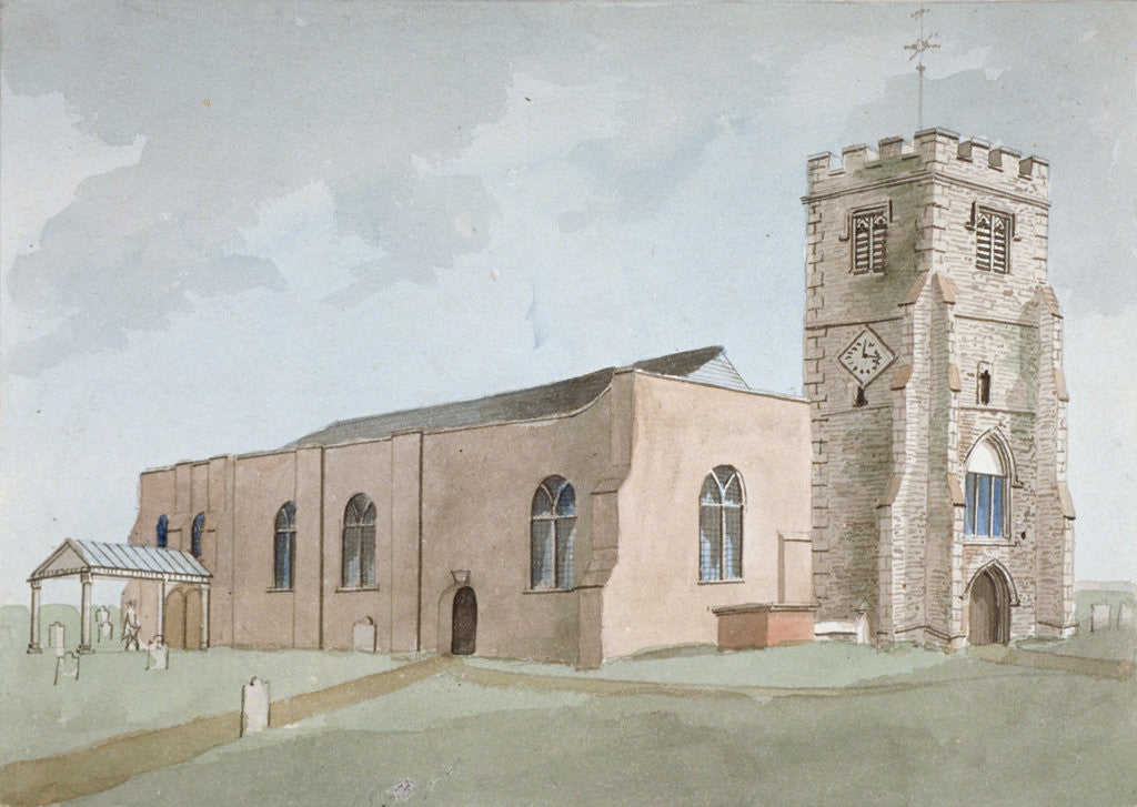 Detail of North-west view of All Saints Church, Edmonton, Enfield, London by Anonymous