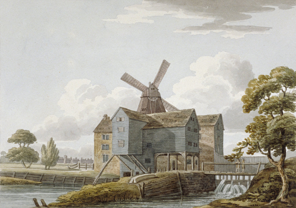 Detail of View of West Ham Mills by the River Lea, West Ham, Newham, London by Anonymous
