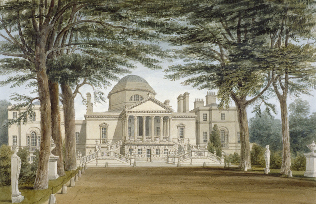 Detail of Front view of Chiswick House, Chiswick, Hounslow, London by John Chessell Buckler