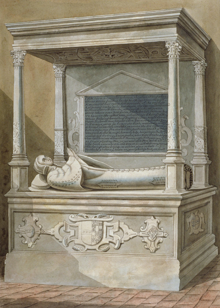 Detail of Monument to Sibel Penn on the north side of the chancel at St Mary, Hampton, Middlesex by Anonymous
