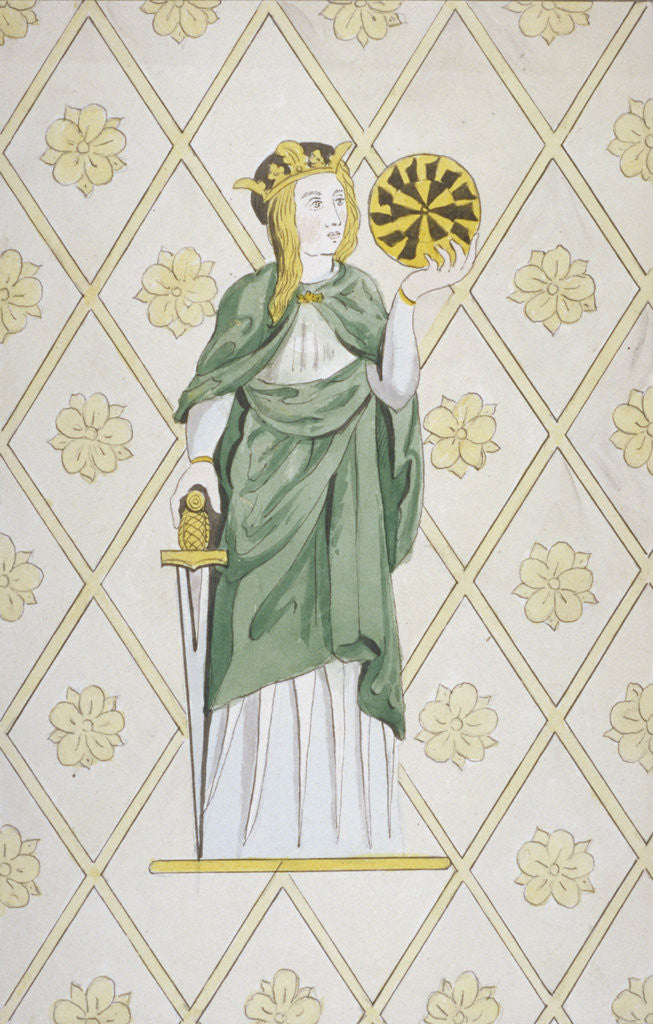 Detail of St Catherine, stained glass, church of St Leonard, Heston, Middlesex by Anonymous