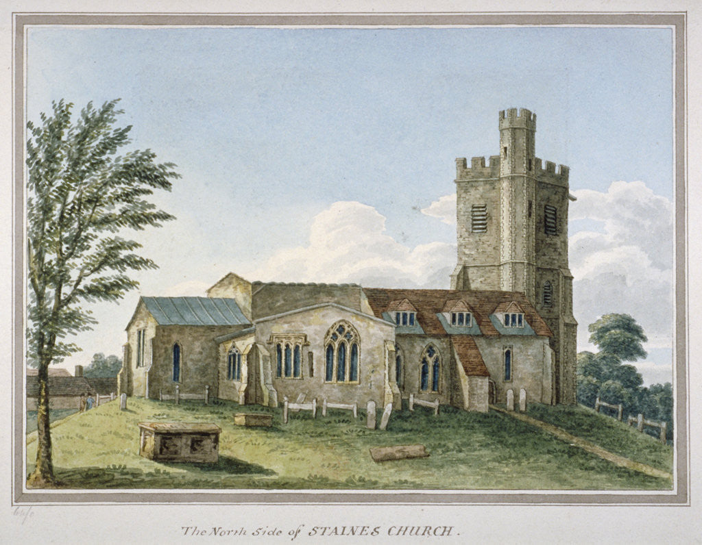 Detail of View of the north side of the church of St Mary, Staines, Surrey by Anonymous